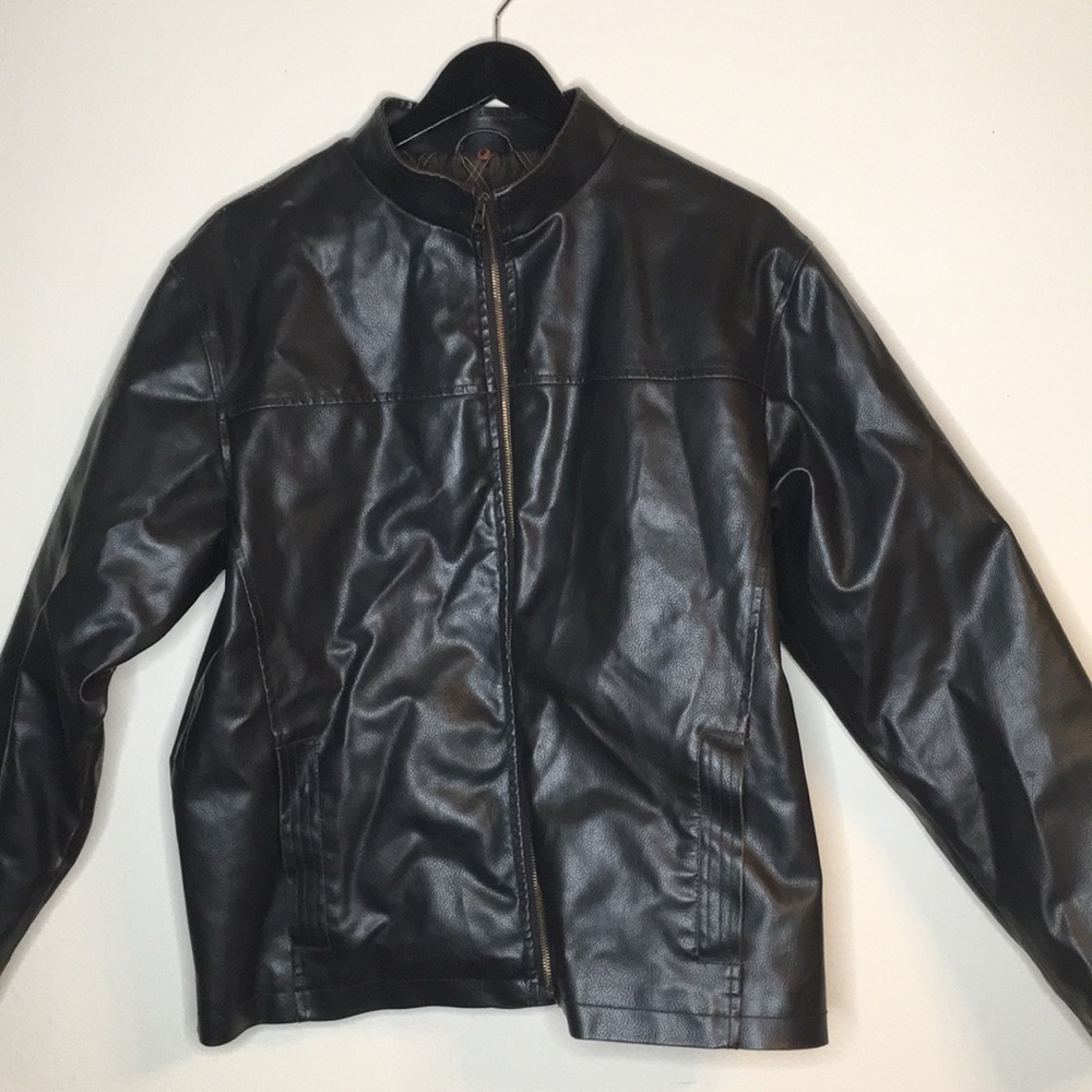 Dark brown Magellan faux leather jacket